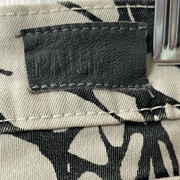 PAIGE Denim Taupe Gray Print 5 Pocket SKYLINE SKINNY Jeans Womens Size 27 - Picture 11 of 13